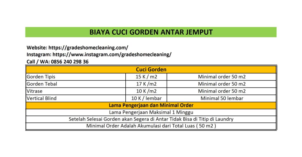 biaya cuci gorden antar jemput di bandung