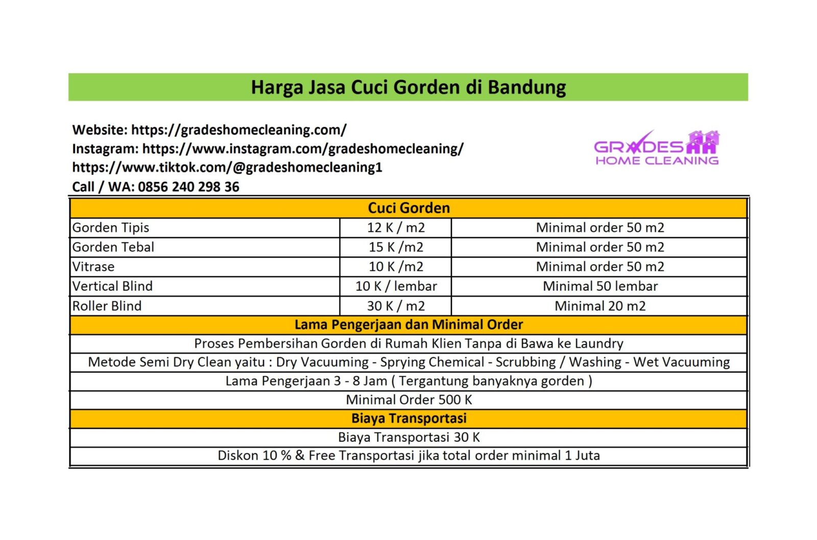 Jasa Cuci Gorden di Bandung Grades Home Cleaning