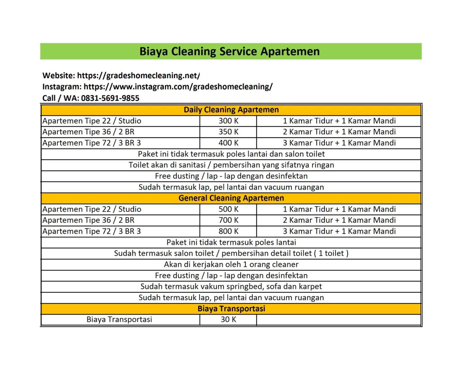 biaya jasa bersih apartemen tangerang