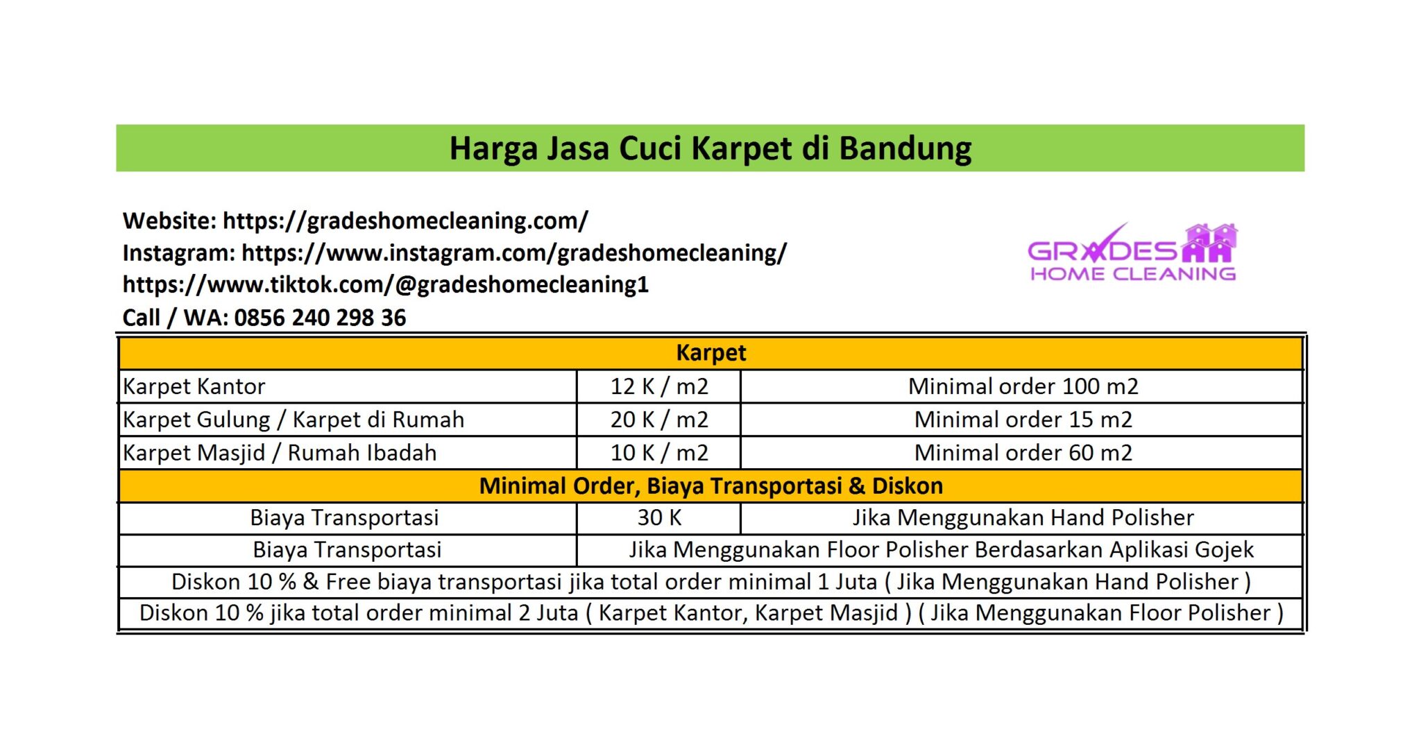 Harga Cuci Karpet Malang